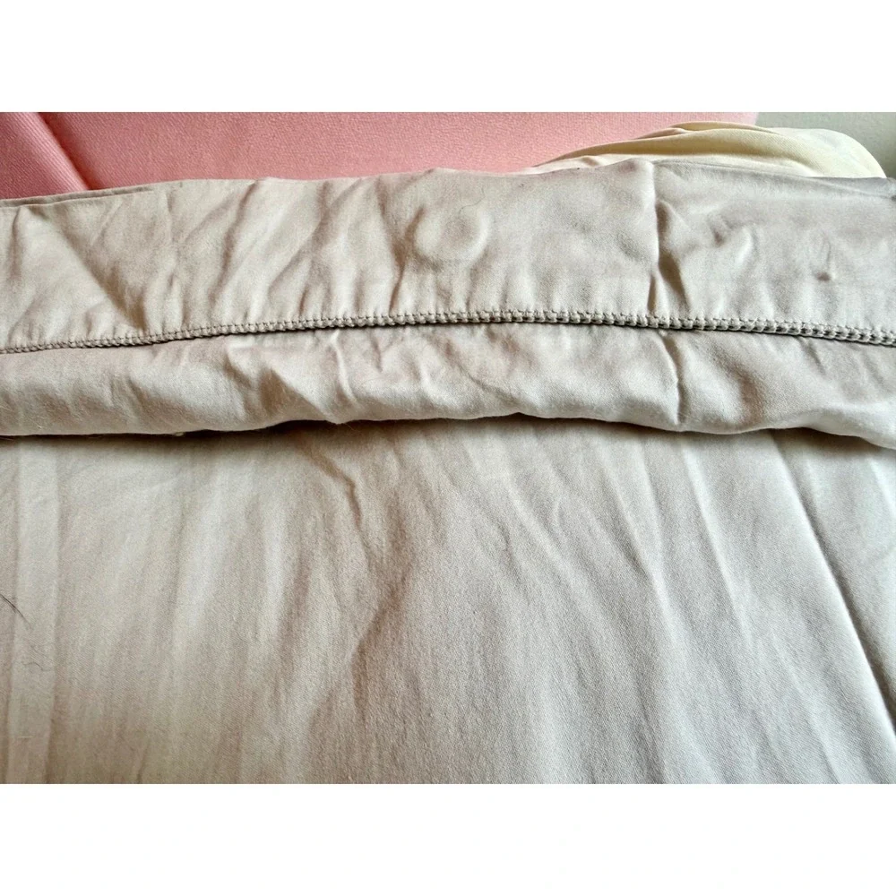 De Medici Fine Italian Luxe King Duvet Cover Light Grey Hemstitch Linen Bedding